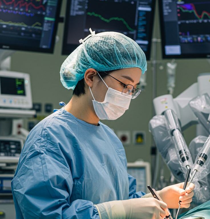 The Lead Surgeon Performing Robotic Surgery